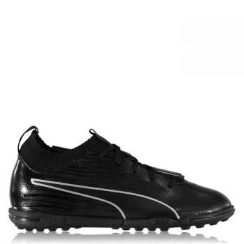 Puma EvoKnit Childrens Astro Turf Trainers - Triple Black