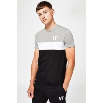 Image of 11 Degrees Triple Panel T Shirt - Black