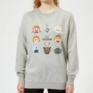 Image of Disney Frozen Emoji Heads Womens Sweatshirt - Grey - 3XL