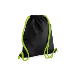 Image of Bagbase Icon Drawstring Bag/Gymsac (Pack of 2) (One Size) (Black/Lime Green)