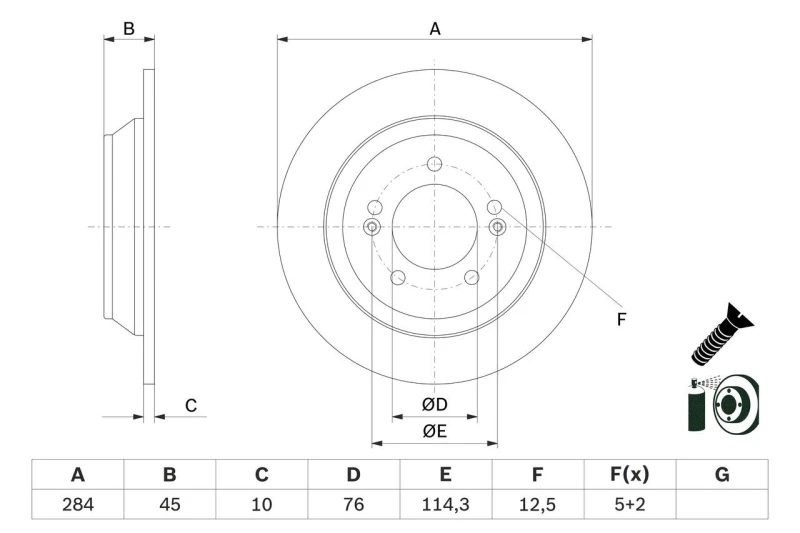 Image of Brake disc Bosch 0 986 479 G28