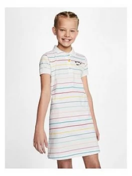 Image of Nike Girls Polo Dress - White Coral