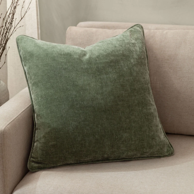 Image of Yard Heavy Chenille Piped 50cm x 50cm Filled Cushion Eucalyptus