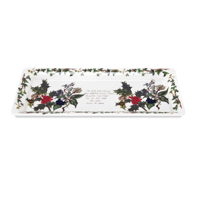 Image of Portmeirion Holly and Ivy The Holly and the Ivy Rectangle Sandwich Tray Green unisex One Size