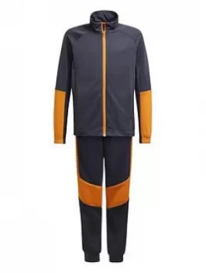 Image of adidas Junior Boys Xfg Ar Tracksuit, Black/Orange, Size 13-14 Years