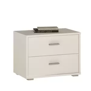 4 You 2 Drawer Low Chest/Bedside In Pearl White