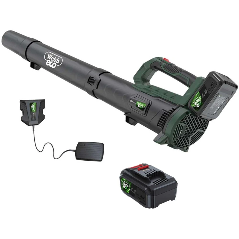 Image of Webb Eco WEV20AB 20v Cordless Axial Garden Leaf Blower 2 x 4ah Li-ion Battery Charger WEV20ABB42