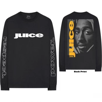 Tupac - Respect Unisex Small Long Sleeved T-Shirt - Black