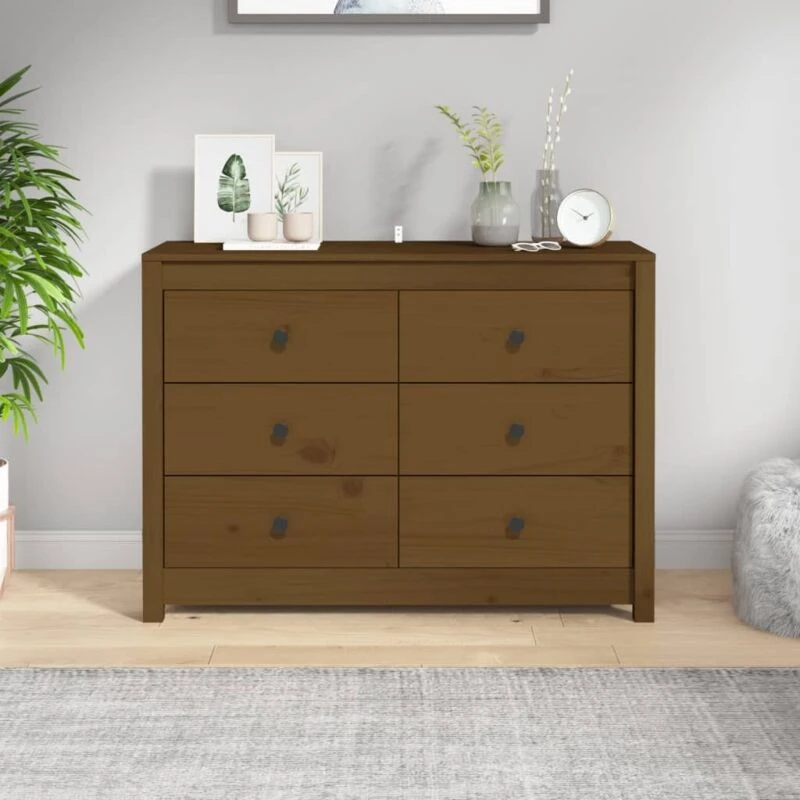 Image of Vidaxl Side Cabinet Honey Brown 100X40X72cm Solid Wood Pine, Brown 821767