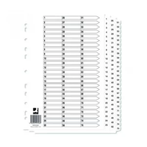 image of Q-Connect A4 1-75 Mylar Index (Pack of 10) KF97058Q