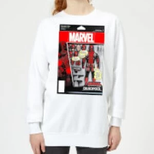 Image of Marvel Deadpool Action Figure Womens Sweatshirt - White - L