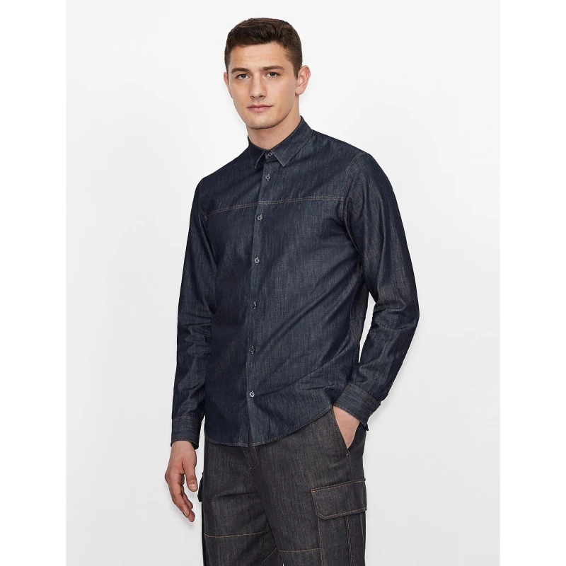 Image of ARMANI EXCHANGE AX Camicia - Blue Blue XS