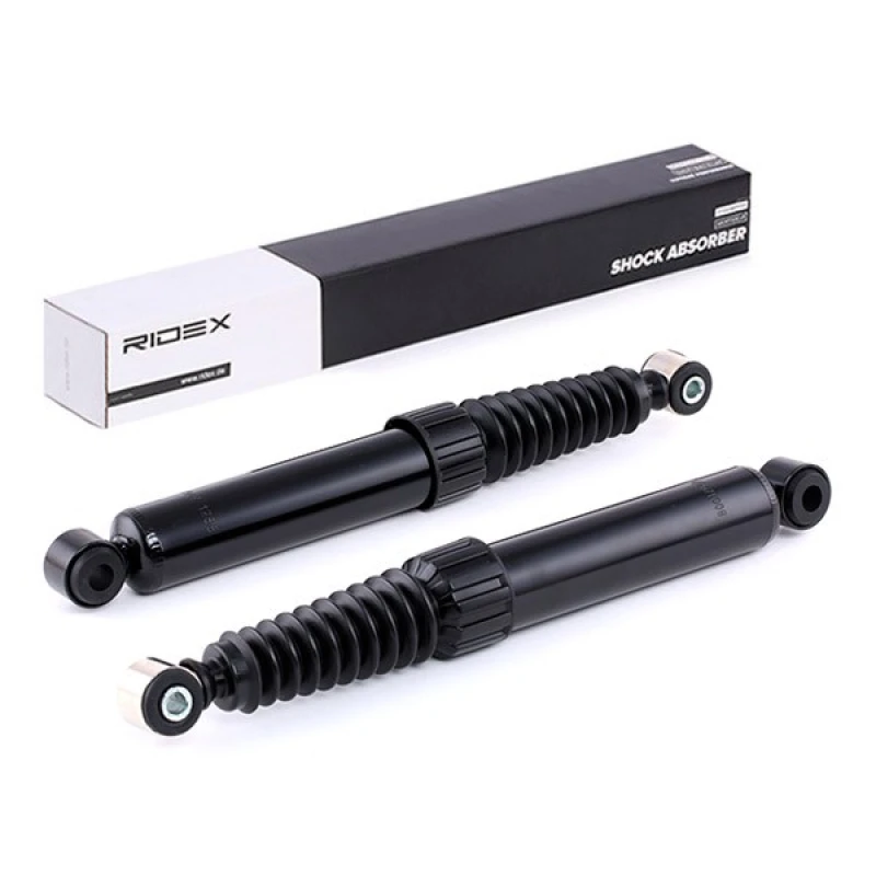Image of RIDEX 854S2101 Shock absorber Rear Axle, Gas Pressure, Twin-Tube, Telescopic Shock Absorber, Bottom eye Shock Absorber (854)