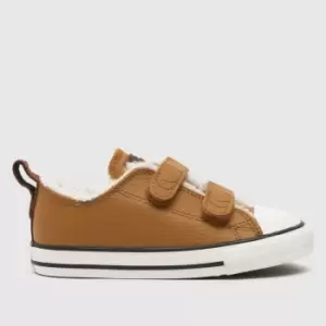 Converse Tan All Star 2v Lo Leather Toddler Trainers