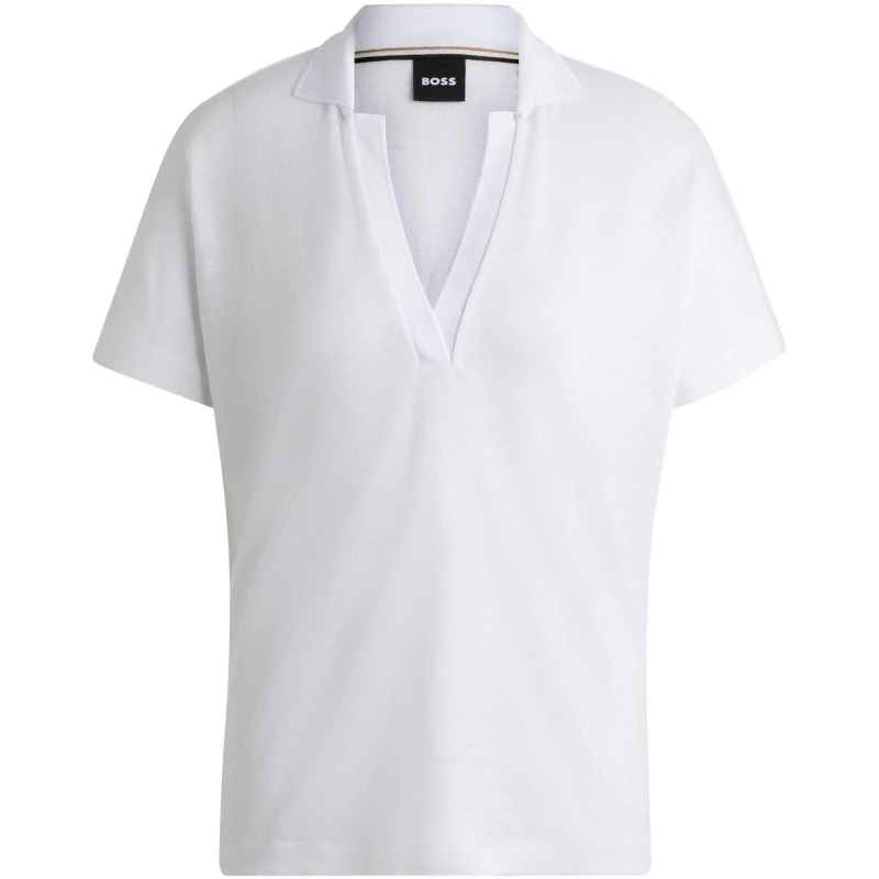 Image of Boss Womens Enelina Short Sleeve Polo Shirt White female 12 (L)