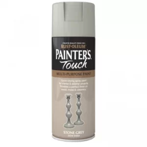 image of Rust-Oleum Stone Grey Satin Painter's Touch Spray Paint 400ml Stone (Grey)