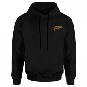 Image of DC Superman Embroidered Unisex Hoodie - Black - XL