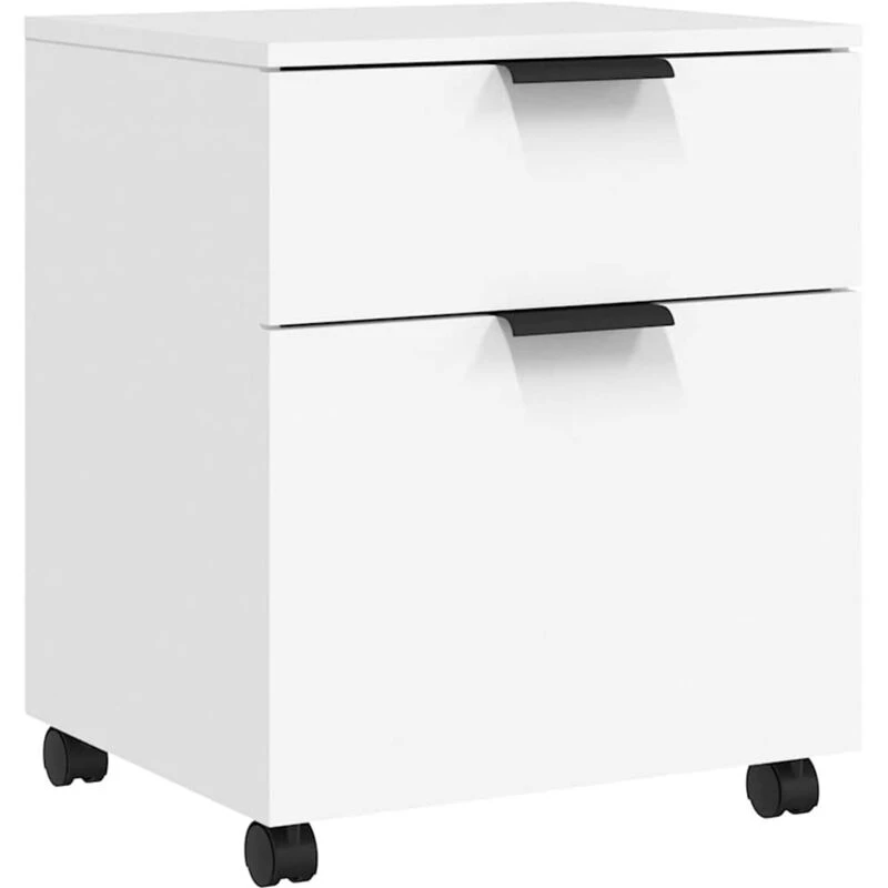 Image of Vidaxl Mobile File Cabinet With Wheels White 45X38X54cm Engineered Wood, White 811520