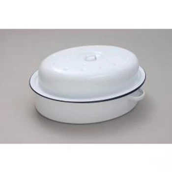 Image of Falcon Falcon Oval Roaster - Traditional White 26cm x 19cm x 13D