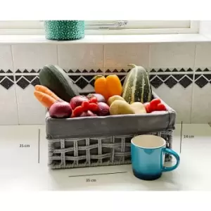 image of Cotton Rope Storage Basket Medium 35 x 25 x 14 cm,Grey