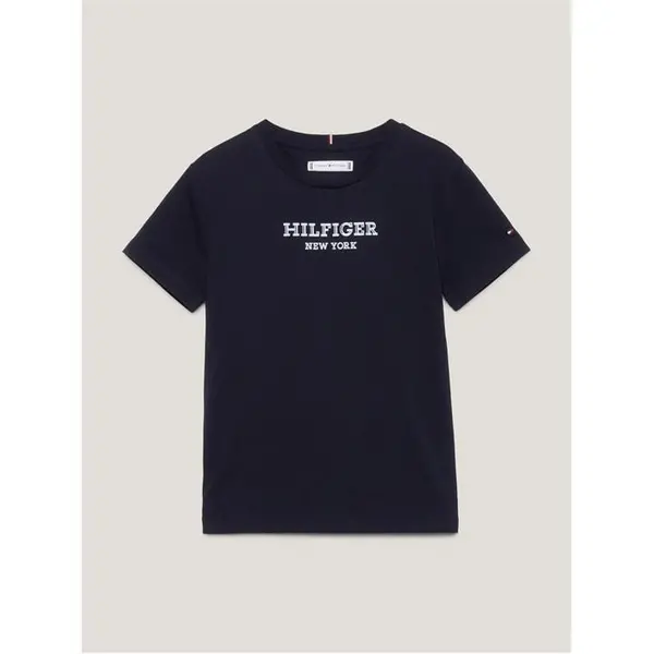 image of Tommy Hilfiger Monotype Foil Print Tee Juniors - Blue 9 - 10 Years