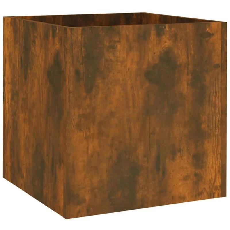 Image of vidaXL Planter Box Smoked Oak 40x40x40cm Engineered Wood, Brown 820499