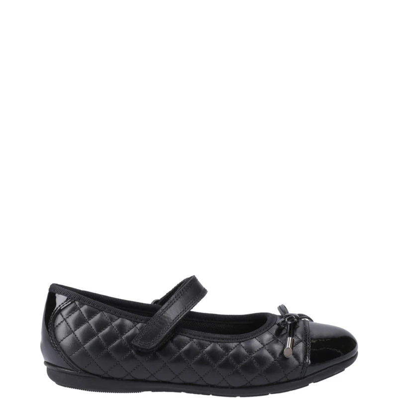 Image of Hush Puppies Lottie Quilt Ballerina Jnr Black female 12 (30.5)