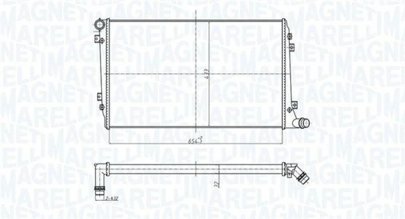 Image of MAGNETI MARELLI Engine radiator MAGNETI MARELLI 350213167300