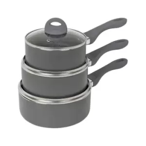 image of Homiu 3 Piece Non Stick Saucepan Set