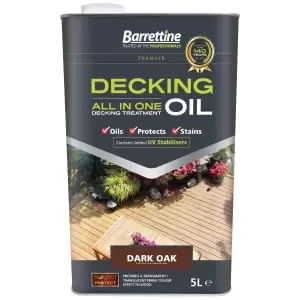 image of Barrettine All In One Decking Oil - Dark Oak - 5L