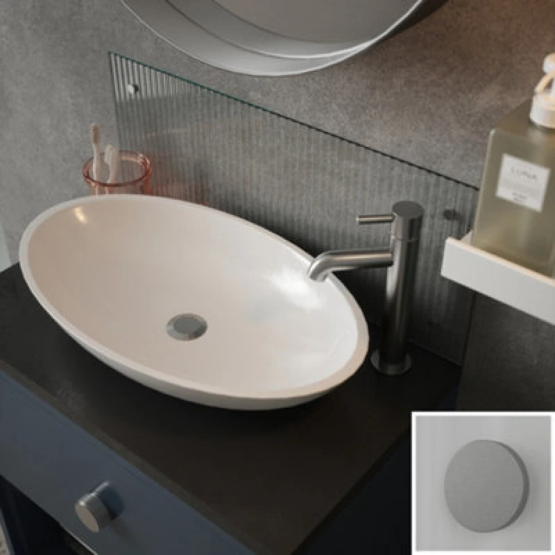 Image of Clear Fluted Glass Bathroom Splashback With Brushed Caps 250 X 500 X 4Mm, Clear SB54335