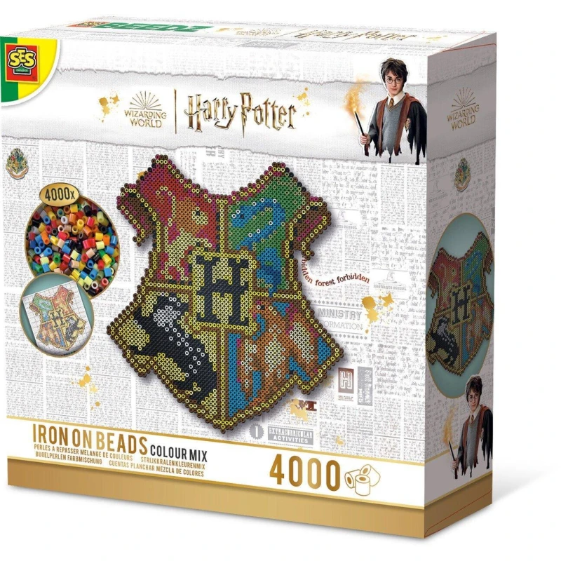 Image of SES Creative Harry Potter Hogwarts Crest Iron-on Beads Colour Mix (09346) Multi