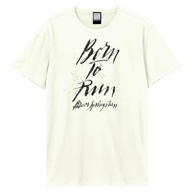 Image of Amplified Amplified Men Born To Run Bruce Springsteen T-Shirt in White Size: X-Small White XS Male 5063527634634