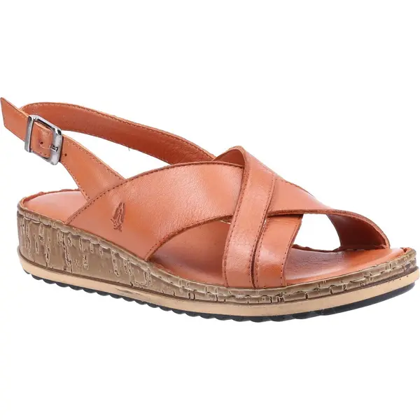Image of Hush Puppies Womens Elena Slingback Wedge Sandals - UK 6 Brown female PS3043TAN6