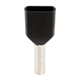 Image of TruConnect Twin Cord End Ferrules 1.5mm Black Pack of 100