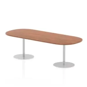 Image of Italia 2400mm Poseur Boardroom Table Walnut Top 725mm High Leg