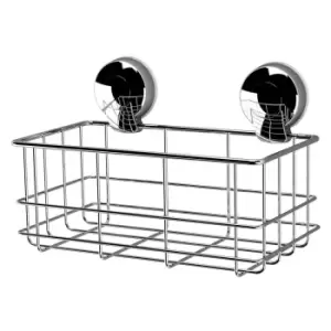 image of Showerdrape Suctionloc Chrome Bottle Basket Bathroom Accessory