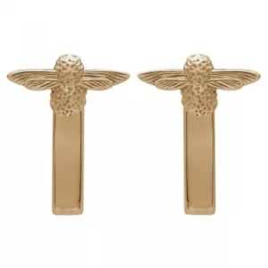 image of 3D Bee Bar Gold Earrings