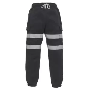 Image of Yoko Adults Unisex Hi Vis Jogging Pants (3XL) (Black)