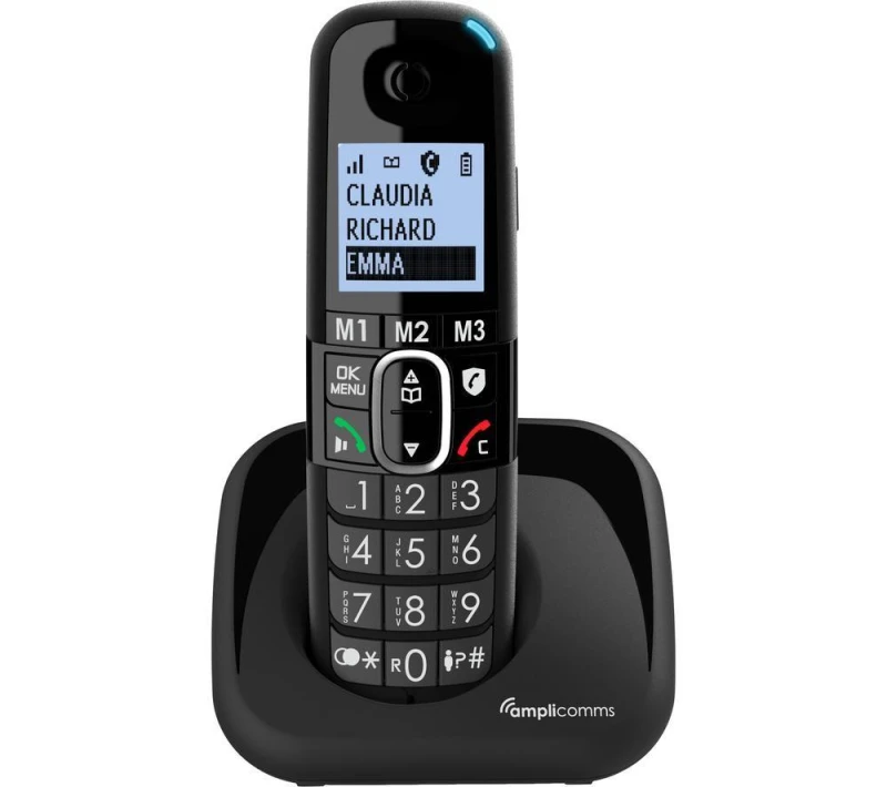Image of AMPLICOMMS BigTel 1500 Cordless Phone, Black 3700601423440