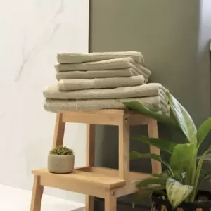 Image of Loft Combed Cotton 6 Piece Hand/Bath Towel Set Oatmeal