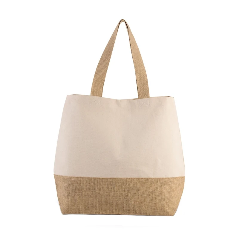 Image of Kimood Kimood Canvas And Jute Shopper Bag in Natural Natural One Size Unisex 5059444586422