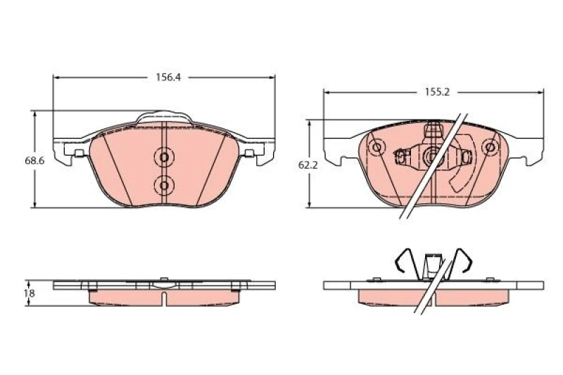 Image of Brake pad set TRW GDB2348
