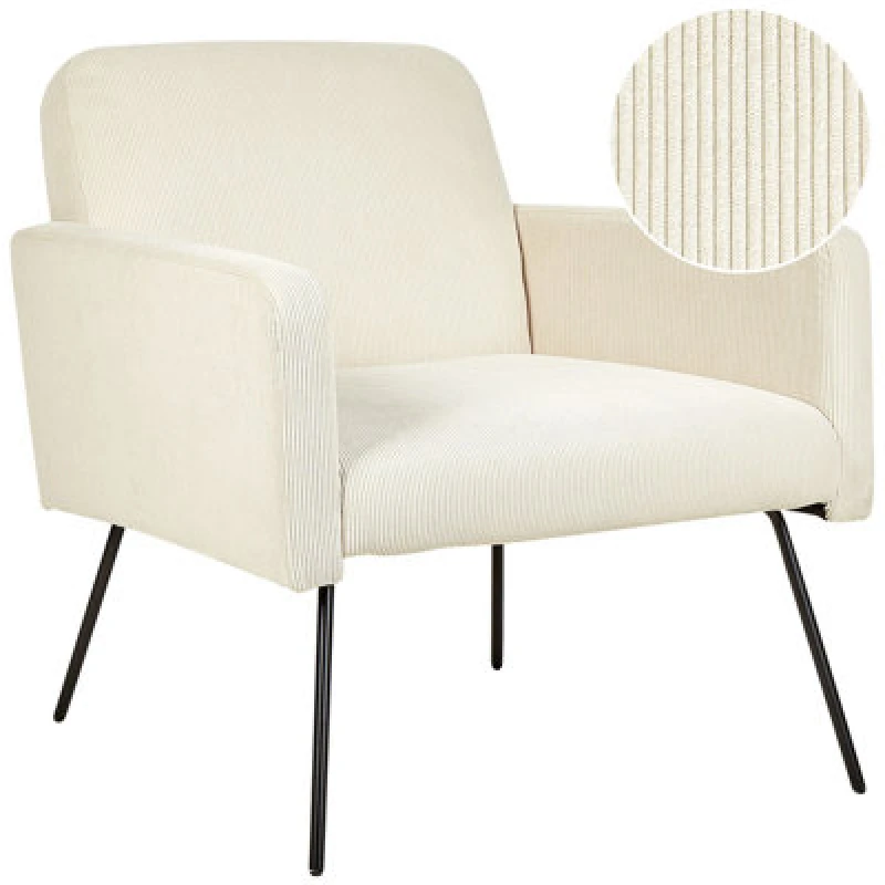 Image of Beliani Armchair Narken Corduroy Light Beige