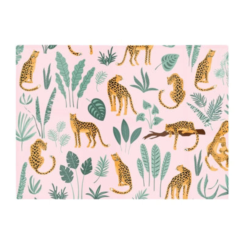 Image of Warren Reed Designer Hand Drawn Leopards Glass Chopping Board