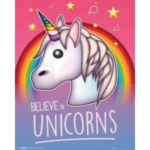 Image of Emoji I Believe In Unicorns Mini Poster