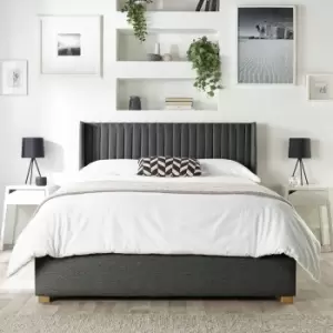 image of CL Soho Twill Kingsize Ottoman Bedframe - Charcoal