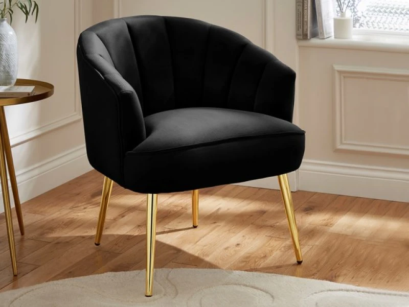 Image of GFW Pettine Black Fabric Accent Chair