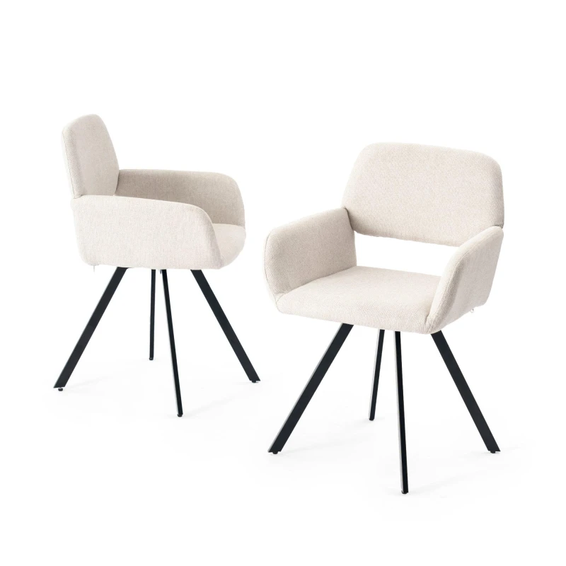 Image of Jack Wills California Swivel Dining Chairs Set of 2 Beige unisex One Size