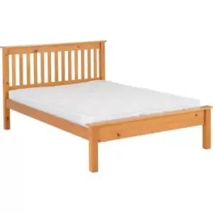 Image of Monaco 5ft Kingsize Bed Low Foot End in Antique Pine